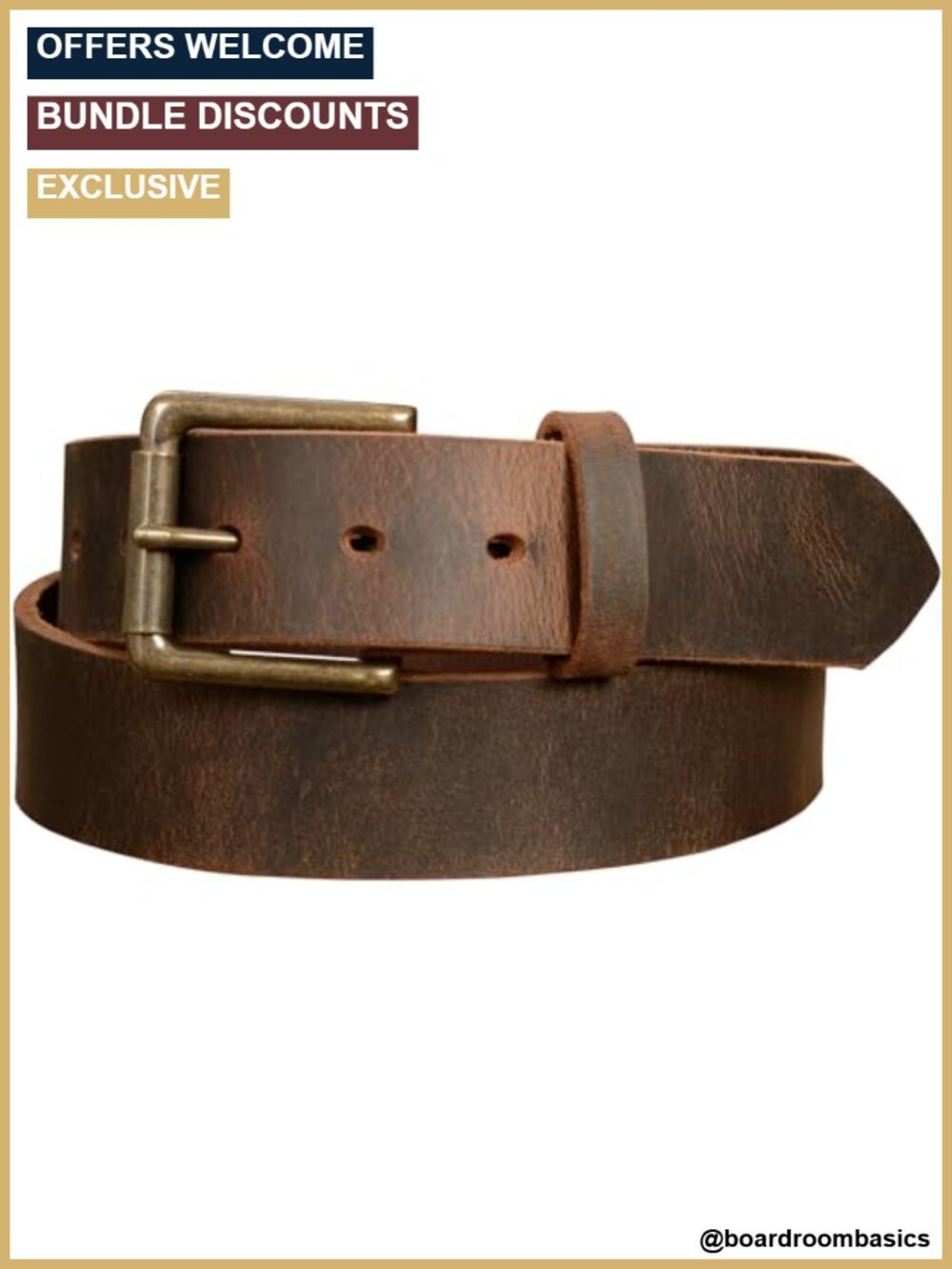Genuine Leather Belt for Men USA Full Grain 1.5 Inch Wide